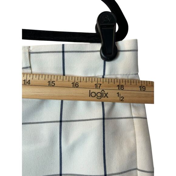 Banana Republic Ryan Pants Size 14L White Black Checkered Mid Rise Straight Leg - Picture 11 of 13